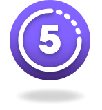 5 seconds inside circle icon